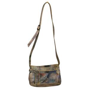 Anuschka Hand Painted Crossbody Purse Bag Handbag